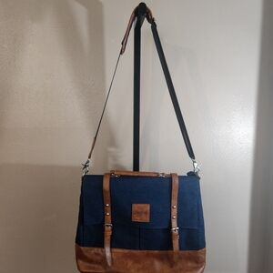 Stylish Blue and Brown Men's Bag